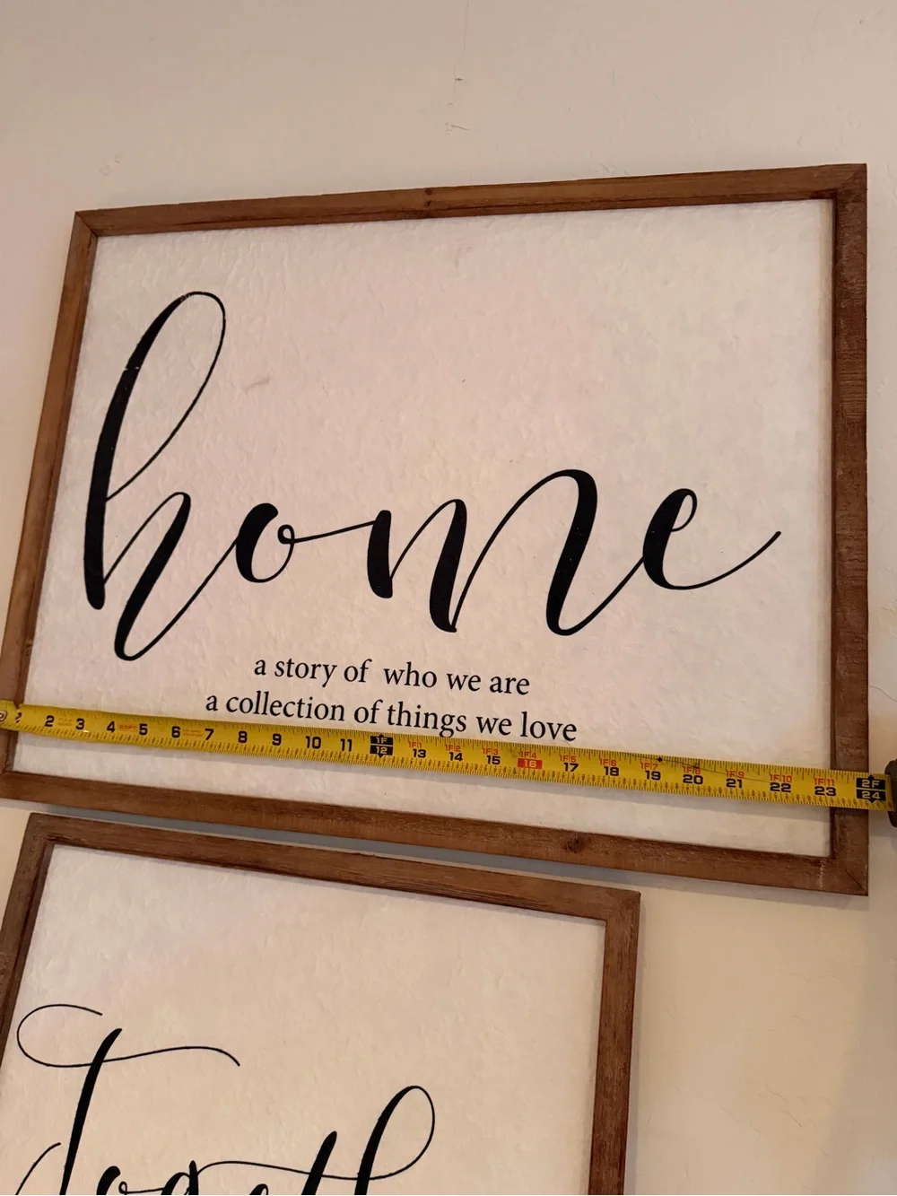 Neutral 'Home' Wall Art Sign - Black Text